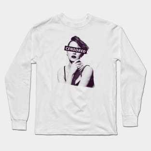 Emma Stone Censored Halftones Long Sleeve T-Shirt